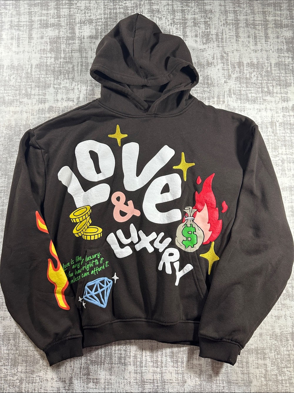 Love & Luxury Graphic Hoodie - Size S